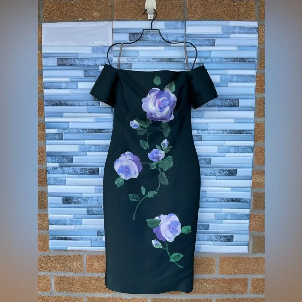 Lela Rose Off-Shoulder Midi Dress .FLASH SALE - Picture 3 of 14